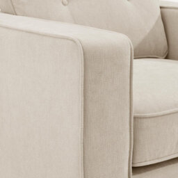 Furniturebox Uk Jasper Cream Linen-Look Fabric Armchair - thumbnail 5