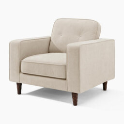 Furniturebox Uk Jasper Cream Linen-Look Fabric Armchair - thumbnail 8