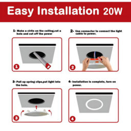 Brightex LED Brightex,pack Of 10 Brightex 20W Led Recessed Ceiling Panel Light 200mm (8 Inch)  Downlight, Cool White Lighting For Home & Office - thumbnail 5