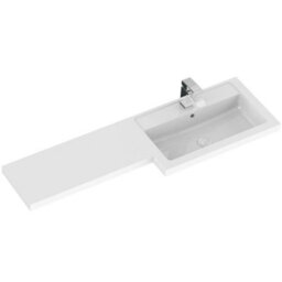 Hudson Reed Fusion 1205mm Right-Hand Freestanding Vanity Unit & Polymarble Basin, Anthracite Gloss/matt, 5 Year Guarantee - thumbnail 3