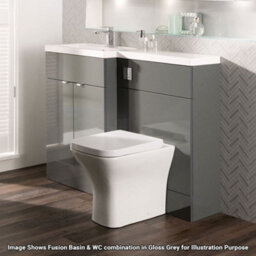 Hudson Reed Fusion 1205mm Right-Hand Freestanding Vanity Unit & Polymarble Basin, Anthracite Gloss/matt, 5 Year Guarantee - thumbnail 2