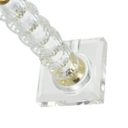 Happy Homewares Contemporary Clear Crystal Glass And Gold Table Lamp Base With Faceted Spheres - thumbnail 4
