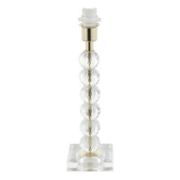 Happy Homewares Contemporary Clear Crystal Glass And Gold Table Lamp Base With Faceted Spheres - thumbnail 5