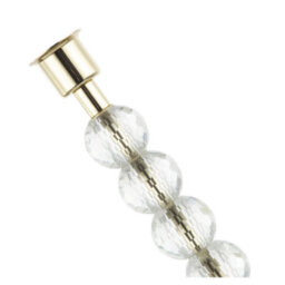 Happy Homewares Contemporary Clear Crystal Glass And Gold Table Lamp Base With Faceted Spheres - thumbnail 3