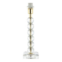 Happy Homewares Contemporary Clear Crystal Glass And Gold Table Lamp Base With Faceted Spheres - thumbnail 1