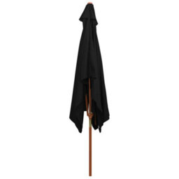 Walplus Garden Parasol With Wooden Pole Black 200X300 Cm - thumbnail 4