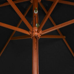 Walplus Garden Parasol With Wooden Pole Black 200X300 Cm - thumbnail 5