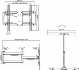 "Full Motion Swivel And Tilt Heavy Duty Tv Wall Bracket For Tvs 32""-70"" Super Strong With A Durable Long Reach Tv Bracket" - thumbnail 6