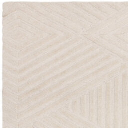 Ivory Handmade Wool Modern Geometric Rug For Living Room And Bedroom-120Cm X 170Cm - thumbnail 5