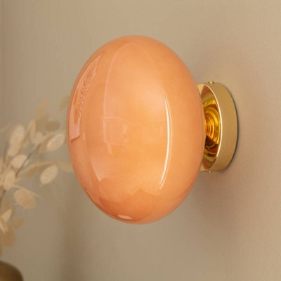 Edit Kurta Glass Flush Wall Light Orange - image 1