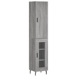 Berkfield Highboard Grey Sonoma 34.5X34X180 Cm Engineered Wood - thumbnail 2