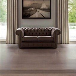 Chesterfield 2 Seater Shelly Dark Chocolate Leather Sofa Settee Bespoke In Classic Style - thumbnail 3