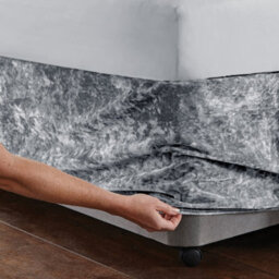Catherine Lansfield Bedroom Crushed Velvet Divan Base Wrap Silver Grey - thumbnail 4