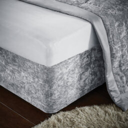 Catherine Lansfield Bedroom Crushed Velvet Divan Base Wrap Silver Grey - thumbnail 1