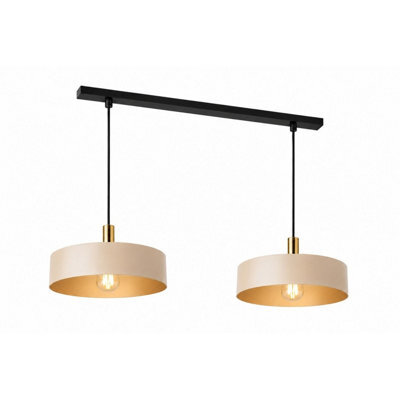 Luminosa Lighting Luminosa Latte Bar Pendant Ceiling Light Beige, Gold 2X E27 - image 1