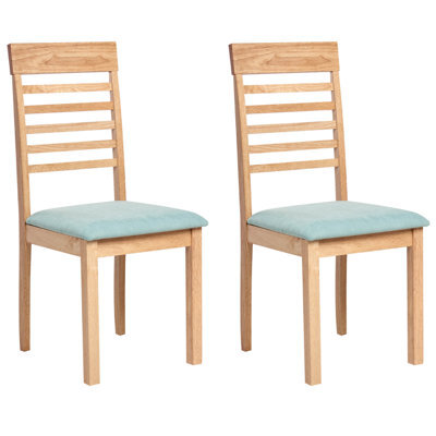 Beliani Set Of 2 Dining Chairs Ortley Wood Light Brown/ Mint - image 1