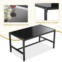 Onemill 4 Pieces Patio Furniture Set With Glass Coffee Table - thumbnail 4