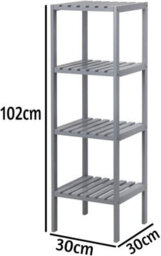 Spot On Dealz Bathroom Storage Cabinet 4 Tier Rack Shelves  Wooden Free Standing Tall Slim Grey Cabinet For Toilet Bathroom Accessories - thumbnail 2