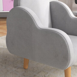 Zonekiz Kids Armchair Toddler Sofa Chair Cloud-Shaped For 1.5-3 Years Grey - thumbnail 8