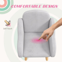 Zonekiz Kids Armchair Toddler Sofa Chair Cloud-Shaped For 1.5-3 Years Grey - thumbnail 5