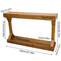 Fativo L120X W30X H75.5Cm Solid Wood Console Table Long Narrow Sofa Table Behind The Couch Home Decorative, Brown - thumbnail 2