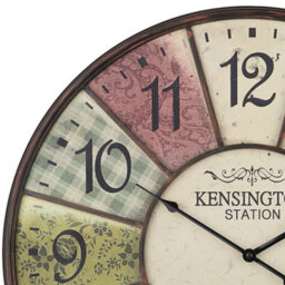 Wyld And Coco Heritage Home Wall Clock - Distressed Iron Train Station Style, 59Cm - thumbnail 3