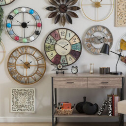Wyld And Coco Heritage Home Wall Clock - Distressed Iron Train Station Style, 59Cm - thumbnail 2
