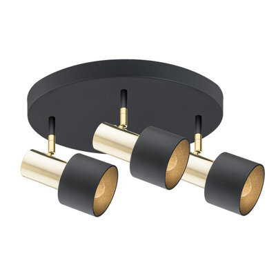 Luminosa Lighting Luminosa Doria Ceiling Spotlight Clusters Black Structure, Brass Elements
