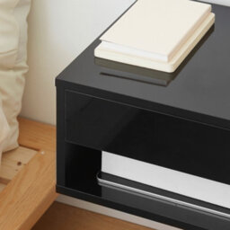 Homcom Floating Nightstands Set Of 2, Bedside Table W/ Drawer And Open Shelf - thumbnail 9