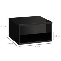 Homcom Floating Nightstands Set Of 2, Bedside Table W/ Drawer And Open Shelf - thumbnail 3