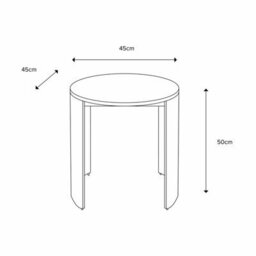 Xample Gallery Marzio White Marble Style Side Table, Black Metal Legs, Curved Edges, Stone & Mdf Top, Modern Living Room Furniture - thumbnail 2