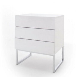 Furniture in Fashion Strada High Gloss Bedside Cabinet With 3 Drawers In White - thumbnail 2