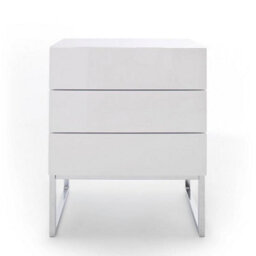 Furniture in Fashion Strada High Gloss Bedside Cabinet With 3 Drawers In White - thumbnail 3