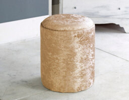Slumbre Victoria Crushed Velvet Round Foot Stool Pouffe -  Gold