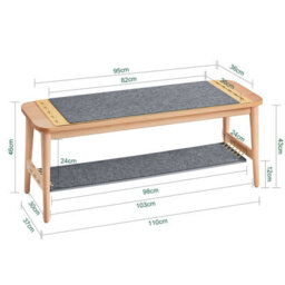 Sobuy Hfsr01-N,shoe Bench Shoe Storage Cabinet Hallway Bench Bed Bench, Wood Veneer,w110Xd37Xh44.5 - thumbnail 3