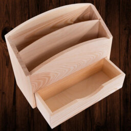 Woodeedoo Wooden Letter Rack With Drawer Mail Holder Desk Organiser Post Sorter Stationery Tidy Supplies Storage 25 X 10 X 20 Cm - thumbnail 9