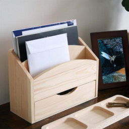 Woodeedoo Wooden Letter Rack With Drawer Mail Holder Desk Organiser Post Sorter Stationery Tidy Supplies Storage 25 X 10 X 20 Cm - thumbnail 2