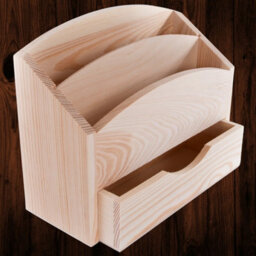 Woodeedoo Wooden Letter Rack With Drawer Mail Holder Desk Organiser Post Sorter Stationery Tidy Supplies Storage 25 X 10 X 20 Cm - thumbnail 1