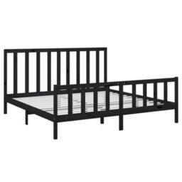 Vidaxl Bed Frame Without Mattress Black 200X200 Cm  Solid Wood Pine - thumbnail 4