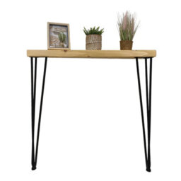 Moderix Rustic Console Table 145mm Hairpin 711mm Height Light Oak Length Of 50Cm - thumbnail 2