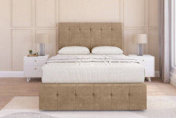 "Sloomy Cambridge Mink Naples Divan Bed 2 Drawers Left Side-54"" Floor Standing Headboard 12"" Footboard 4' Small Double"