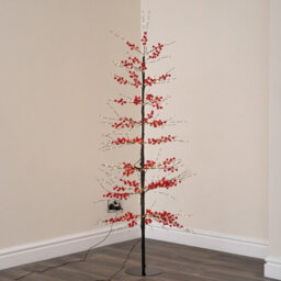 Samuel Alexander 1.5M Light Up Red Berry Christmas Tree With 635 Warm White Leds - thumbnail 4