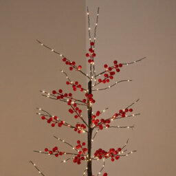 Samuel Alexander 1.5M Light Up Red Berry Christmas Tree With 635 Warm White Leds - thumbnail 5