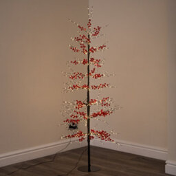 Samuel Alexander 1.5M Light Up Red Berry Christmas Tree With 635 Warm White Leds - thumbnail 1