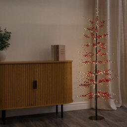 Samuel Alexander 1.5M Light Up Red Berry Christmas Tree With 635 Warm White Leds - thumbnail 2