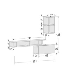 Decorotika Bari Moduler Modern Tv Unit Wall Mount Customizable Layout High Gloss White - thumbnail 6