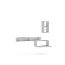 Decorotika Bari Moduler Modern Tv Unit Wall Mount Customizable Layout High Gloss White - thumbnail 5