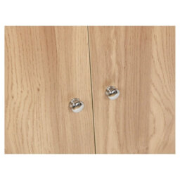 Urbn-Living Urbnliving Height 60Cm 2 Tier Wooden Storage Cabinet Side Furniture Cabinet Colour Oak & Oak Door Cupboard Bedroom Hallway Shelf U - thumbnail 6