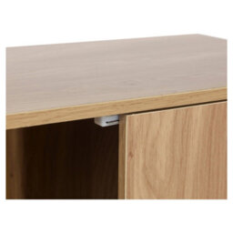 Urbn-Living Urbnliving Height 60Cm 2 Tier Wooden Storage Cabinet Side Furniture Cabinet Colour Oak & Oak Door Cupboard Bedroom Hallway Shelf U - thumbnail 7