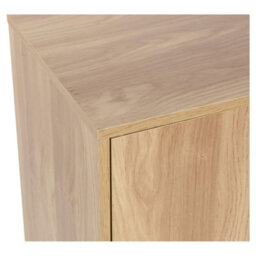 Urbn-Living Urbnliving Height 60Cm 2 Tier Wooden Storage Cabinet Side Furniture Cabinet Colour Oak & Oak Door Cupboard Bedroom Hallway Shelf U - thumbnail 4